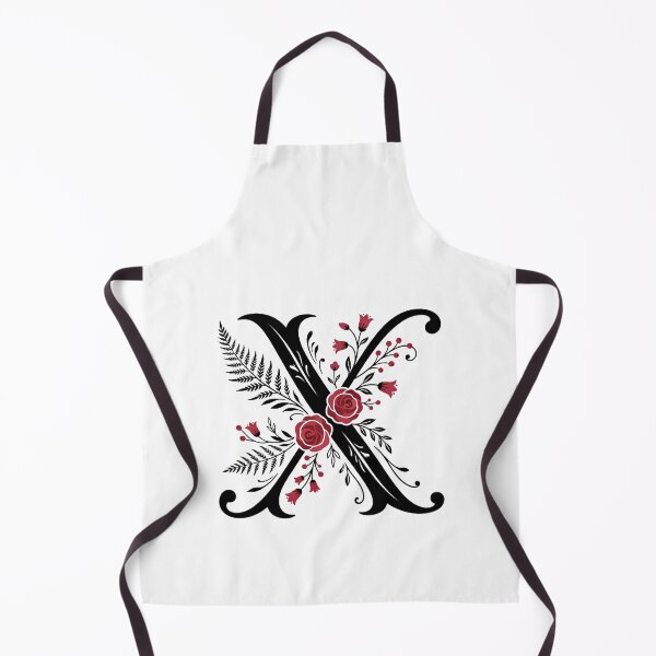 Item preview, Black and red Floral Letter X Botanical Monogram designed and sold by ITCHAWAWAA.