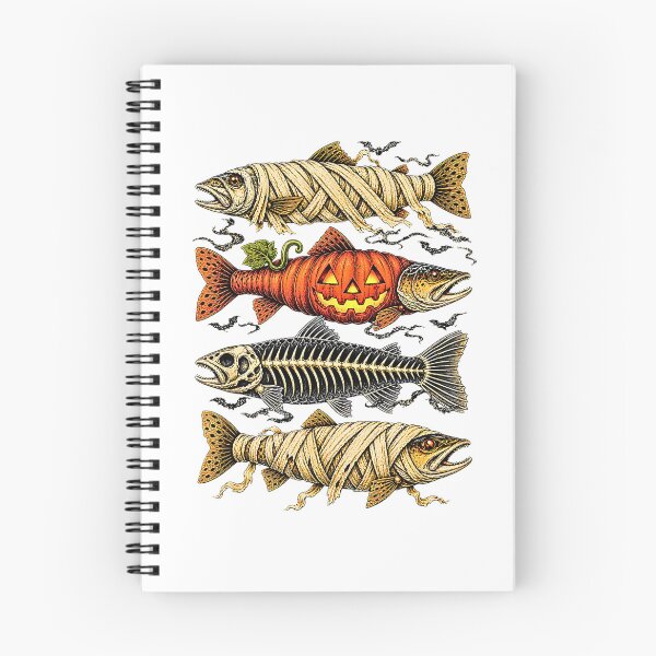 Item preview, Spooky Halloween Fish Mummy Pumpkin Skeleton Horror designed and sold by Rahamkshop.