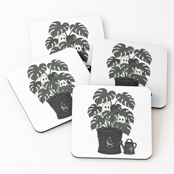 Item preview, Monstera Ghosts Gothic Houseplant Garden Illustration designed and sold by Artmares.