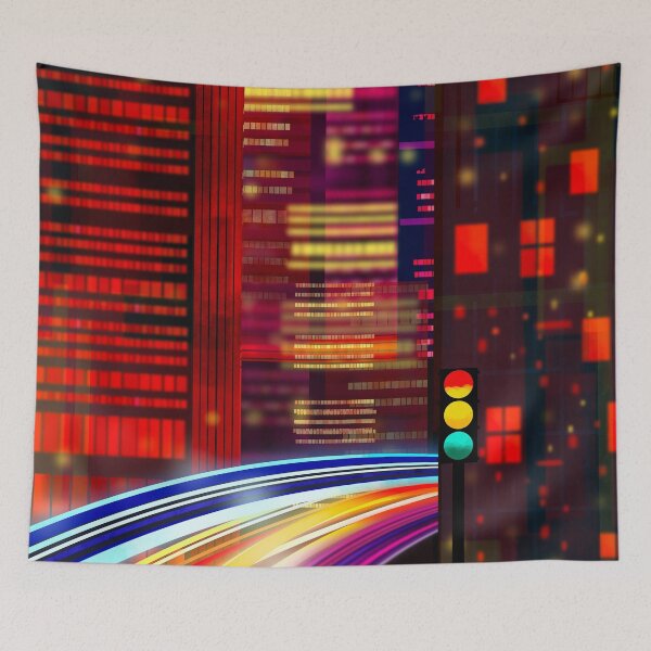 Item preview, Vibrant Cityscape at Night designed and sold by Andrew  Hitchen.