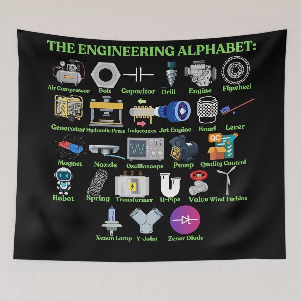 Item preview, The Engineering Alphabet: A to Z Engineer designed and sold by NoetherSym.