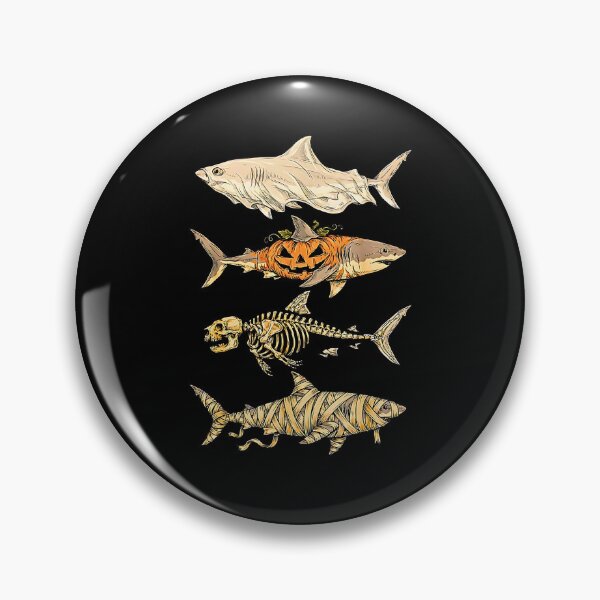 Item preview, Spooky Halloween shark Mummy Pumpkin Skeleton Horror designed and sold by Rahamkshop.