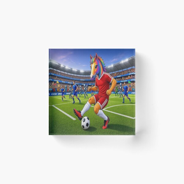 Item preview, Rainbow Horse Football Soccer Star in Stadium designed and sold by Breezes-of-Ida.