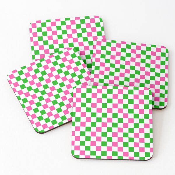 Item preview, Pink And Green Checkered Design White  designed and sold by PatternTitan.