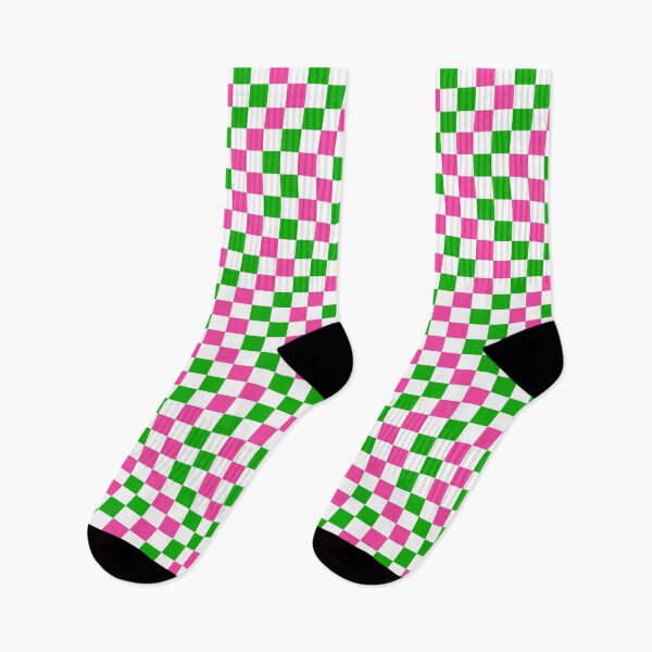 Item preview, Pink And Green Checkered Design White  designed and sold by PatternTitan.