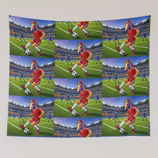 Item preview, Rainbow Horse Football Soccer Star in Stadium designed and sold by Breezes-of-Ida.