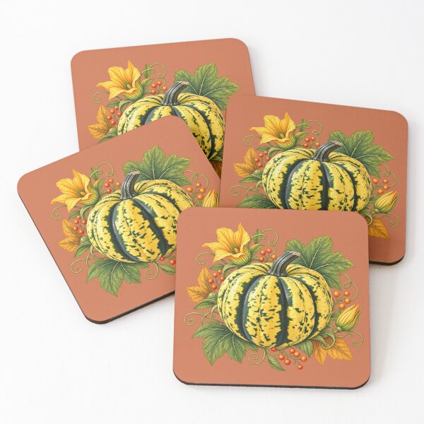 Item preview, Autumn Harvest Pumpkin with Pumpkin Blossoms & Leaves  designed and sold by TheSlowShore.