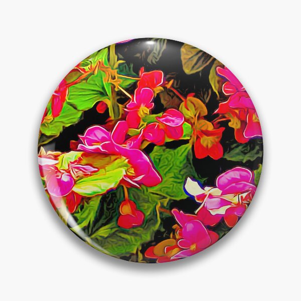 Artikelvorschau, Leuchtende, rosa und rote Begonienblüten, digitale Kunst entworfen und verkauft von AMacGPhilly.