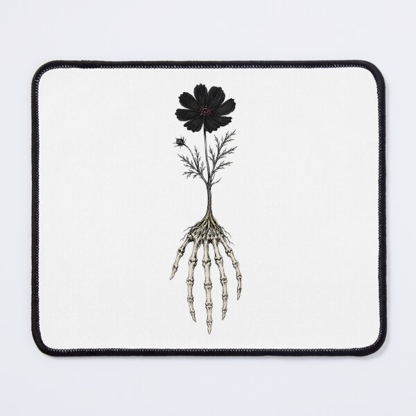 Item preview, Skeletal Hand Black Flower Gothic Botanical Illustration designed and sold by Artmares.
