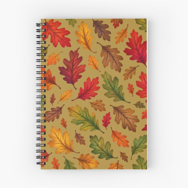 Item preview, Falling Autumn Fall Leaves Oak Leaf Seamless Repeating Pattern on Olive Green designed and sold by Itaya Art.