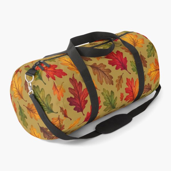 Item preview, Falling Autumn Fall Leaves Oak Leaf Seamless Repeating Pattern on Olive Green designed and sold by Itaya Art.