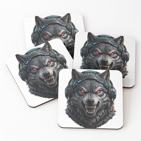 Item preview, Cyber Gamer Wolf Glowing Red Eyes Gaming Headset designed and sold by Pandora´s Box.