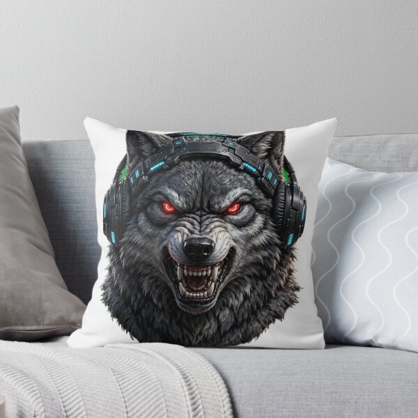 Item preview, Cyber Gamer Wolf Glowing Red Eyes Gaming Headset designed and sold by Pandora´s Box.