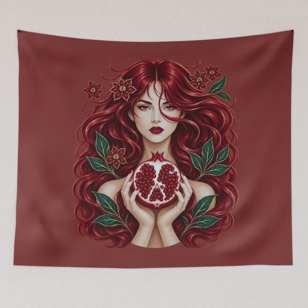 Item preview, Persephone Goddess of Spring and Pomegranate  designed and sold by MythicMood.