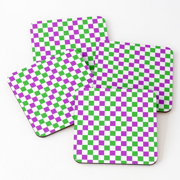 Item preview, Purple And Green Checkered Design White  designed and sold by PatternTitan.