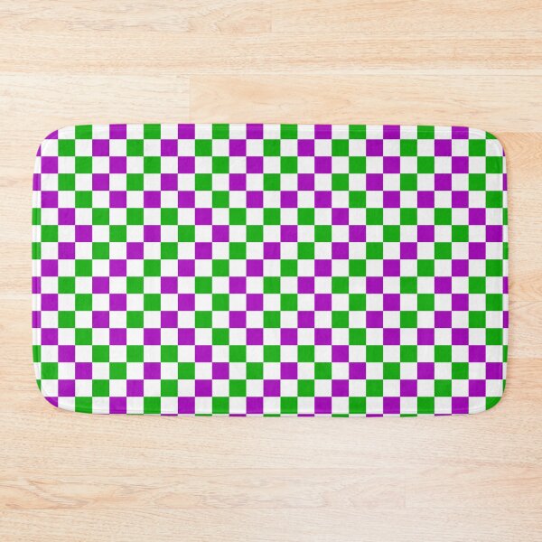 Item preview, Purple And Green Checkered Design White  designed and sold by PatternTitan.