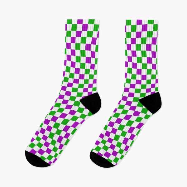 Item preview, Purple And Green Checkered Design White  designed and sold by PatternTitan.