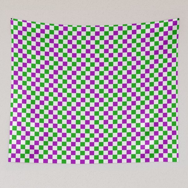 Item preview, Purple And Green Checkered Design White  designed and sold by PatternTitan.