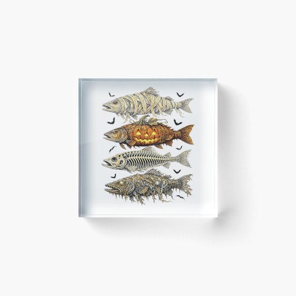 Item preview, Spooky Halloween Fish Mummy Pumpkin Skeleton Horror designed and sold by Rahamkshop.