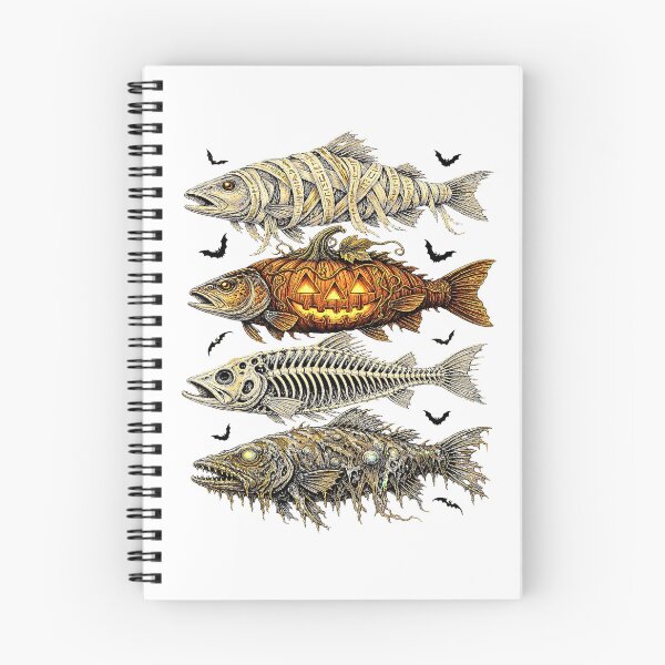 Item preview, Spooky Halloween Fish Mummy Pumpkin Skeleton Horror designed and sold by Rahamkshop.