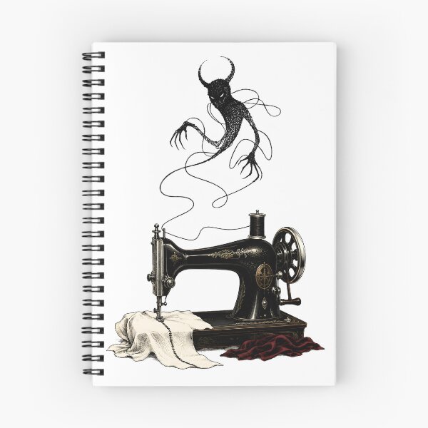 Item preview, Sewing Machine Thread Monster Vintage Gothic Illustration designed and sold by Artmares.