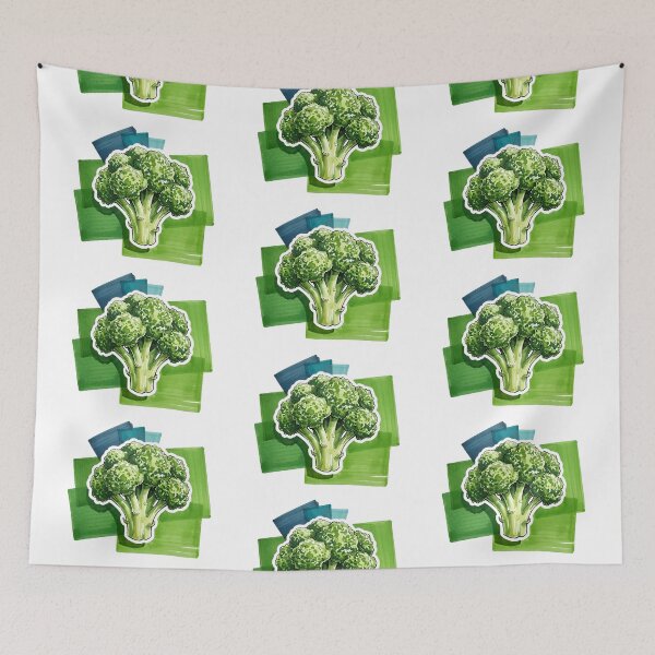 Item preview, Cute Broccoli Vinyl Sticker | Fresh Vegetable Foodie Water Bottle Decal | Hand-Drawn Watercolor Marker Veggie Art | Healthy Eating Laptop Decal designed and sold by SergioMiklos.