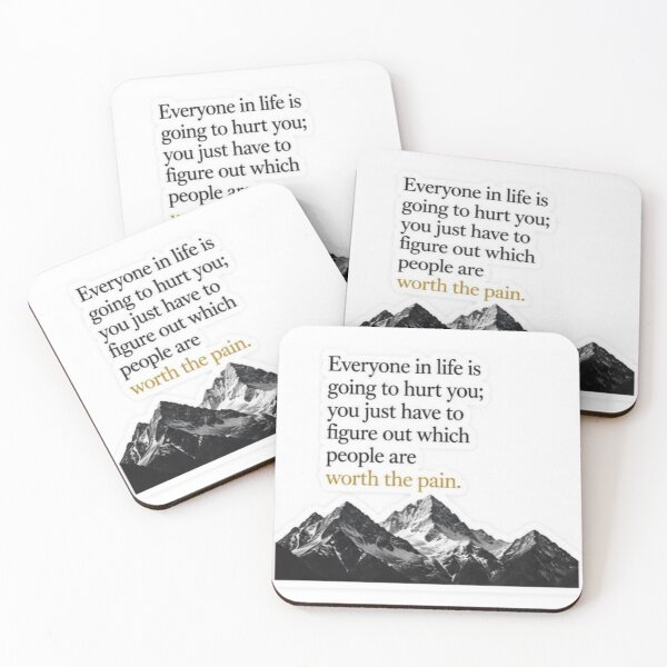 Item preview, Everyone In Life Is Going To Hurt You Mountain Quote Sticker designed and sold by Scro-Ciob-Shop.