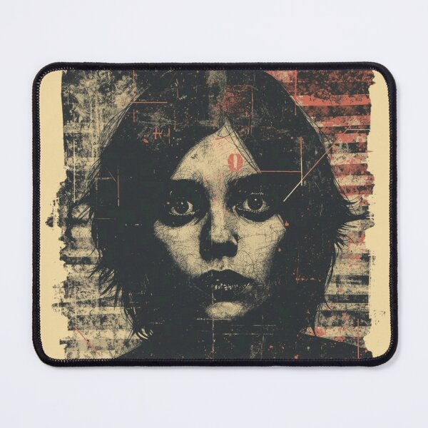 Item preview, Distressed Goth Girl Portrait Industrial Grunge Art designed and sold by ERODED SELF.