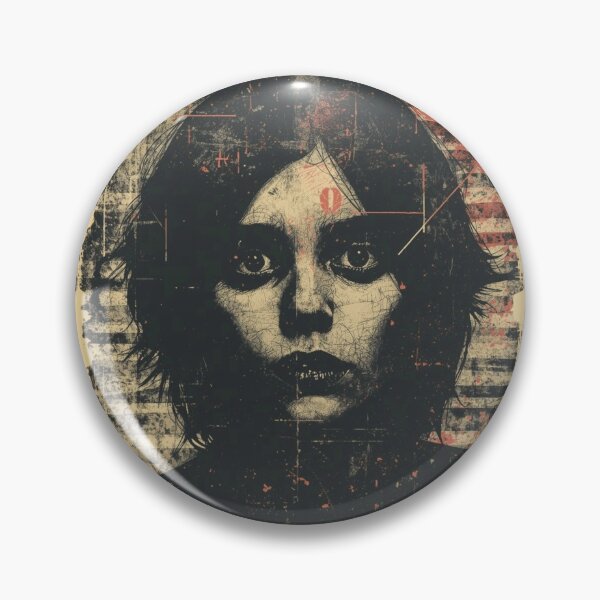 Item preview, Distressed Goth Girl Portrait Industrial Grunge Art designed and sold by ERODED SELF.