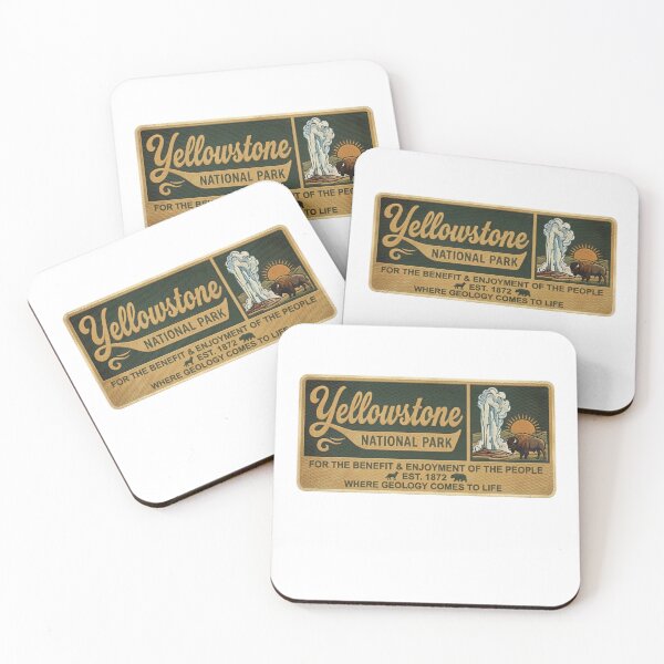 Item preview, Yellowstone National Park Vintage Patch Retro Old Faithful Bison Hiking Souvenir designed and sold by LittleArij.