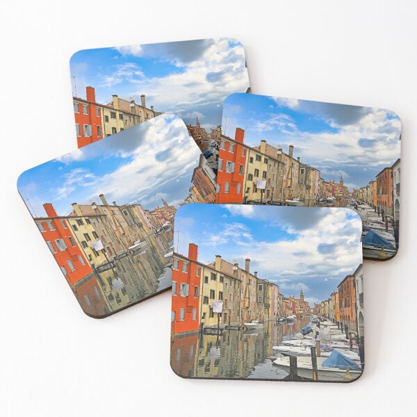 Item preview, Vibrant colorful houses along Vena Canal in Chioggia, Italy designed and sold by goceris.