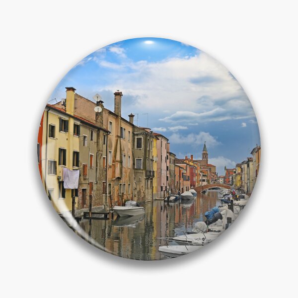 Item preview, Vibrant colorful houses along Vena Canal in Chioggia, Italy designed and sold by goceris.