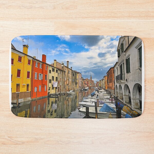 Item preview, Vibrant colorful houses along Vena Canal in Chioggia, Italy designed and sold by goceris.