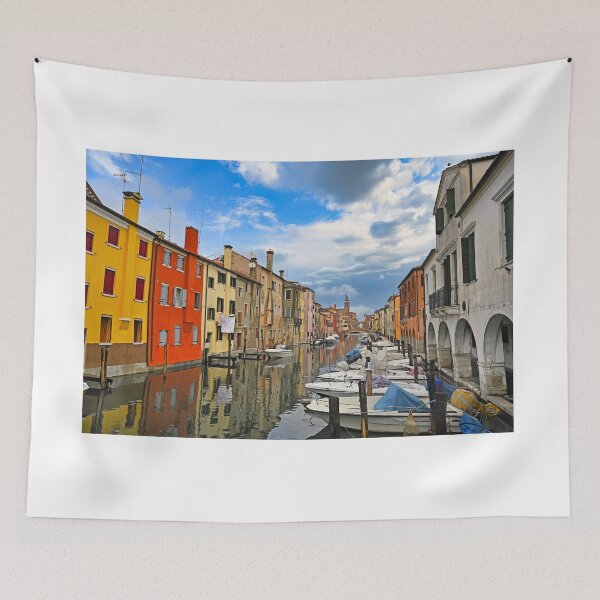 Item preview, Vibrant colorful houses along Vena Canal in Chioggia, Italy designed and sold by goceris.