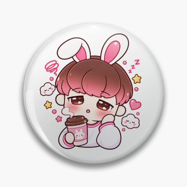 Item preview, Monday Mood Bunny Boy Tired Coffee Kawaii Character designed and sold by jkrkoko.
