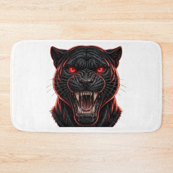 Item preview, Minimalist Black Panther Vector Red Glowing Eyes Mascot designed and sold by Pandora´s Box.