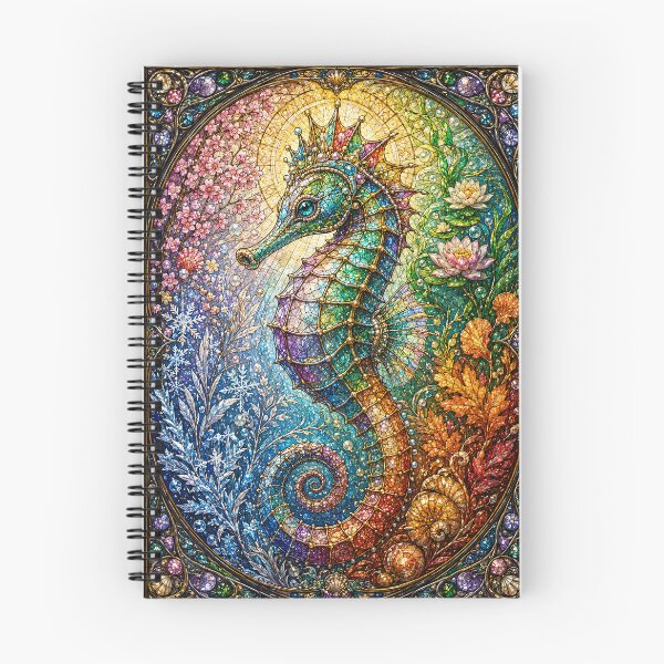 Item preview, The Seahorse of the Four Seasons – Guardian of the Oceans in stained glass designed and sold by Pixel Otaku Gallery.