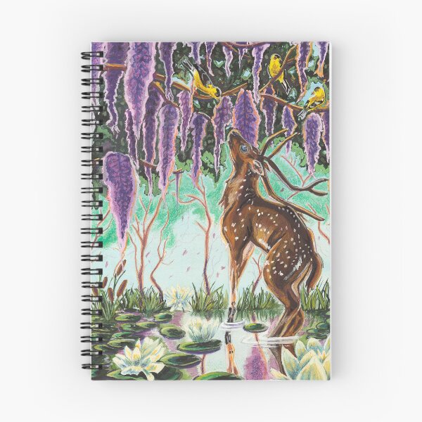 Item preview, Stag and Finch Under Wisteria designed and sold by Jacqueline Sindall Art.