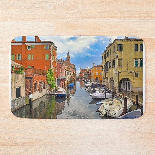 Item preview, Vena Canal with colorful houses and arched porticos in Chioggia, Italy designed and sold by goceris.
