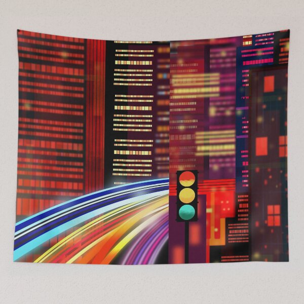 Item preview, Vibrant Cityscape at Night designed and sold by Andrew  Hitchen.
