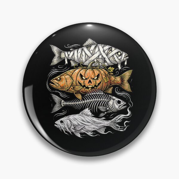 Item preview, Spooky Halloween Fish Mummy Pumpkin Skeleton Horror designed and sold by Rahamkshop.