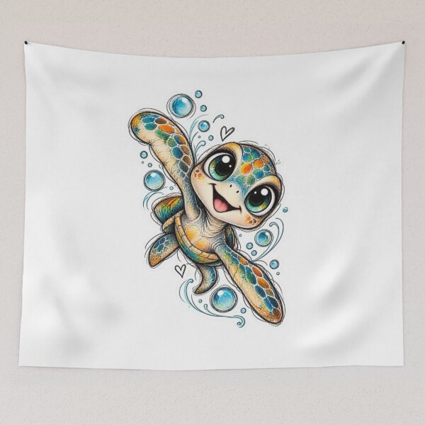 Item preview, Cute Little Sea Turtle with Bubbles designed and sold by Snurly.