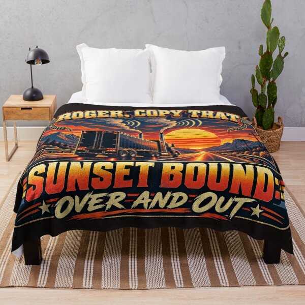 Item preview, Roger Copy That Sunset Bound Over And Out Semi Truck Sunset Art designed and sold by NomadForge.