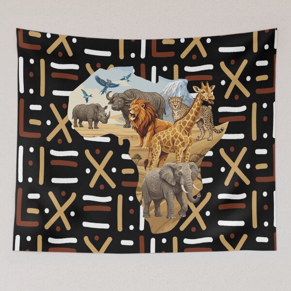 Item preview, Bogolan - African Wildlife designed and sold by Wolagno.