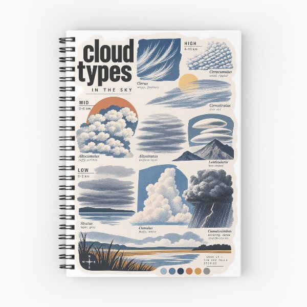Item preview, Cloud Types in the Sky | Vintage Educational Weather Art designed and sold by LoLovi.