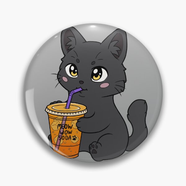 Item preview, Fluffy Black Cat Orange Soda designed and sold by WindyFizz.