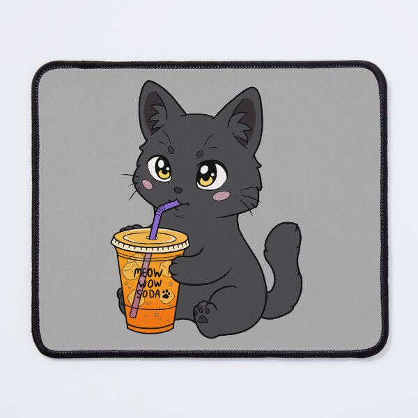 Item preview, Fluffy Black Cat Orange Soda designed and sold by WindyFizz.