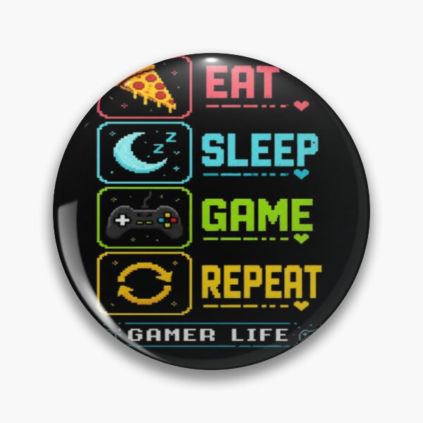 Item preview, Eat Sleep Game Repeat Gamer Life Retro Pixel Art Gaming Design designed and sold by TulipsArtDesigns .