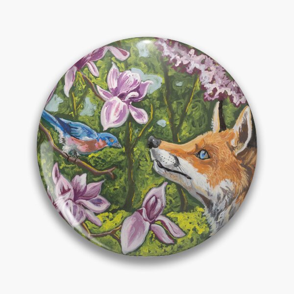 Item preview, Fox and Bluebird Under Magnolias designed and sold by Jacqueline Sindall Art.