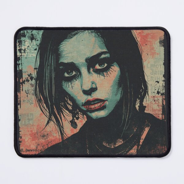 Item preview, Vintage Newspaper Goth Girl Portrait Punk Collage designed and sold by ERODED SELF.